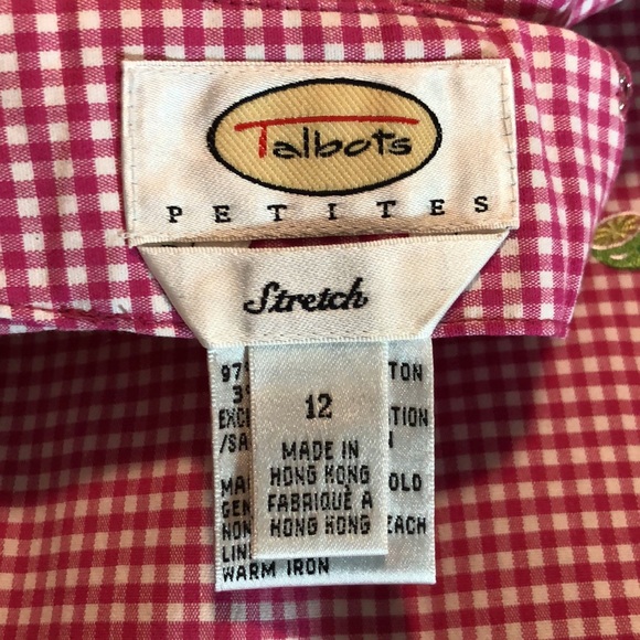 Vintage TALBOTS size 12 P STRETCH Gingham Pink White Plaid
Embroidered LIME NEW - Picture 9 of 15
